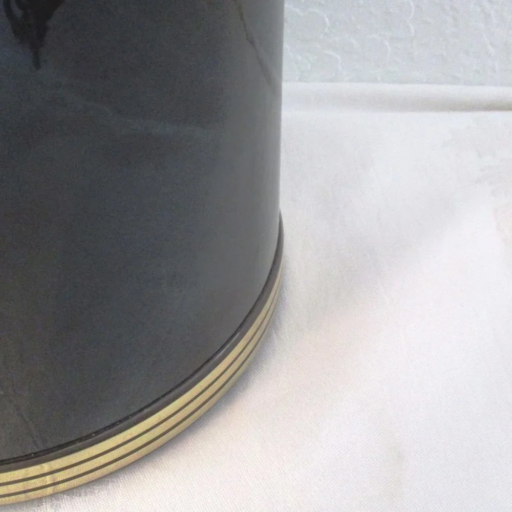 Vintage Faux Green & Black Marble Ice Bucket